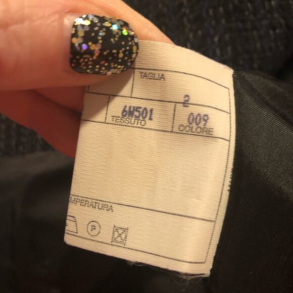 SANTORELLI navy & black tweed button up blazer Size 2 Office Career Work - Picture 6 of 7